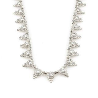 Judith Ripka Mini Dew Drop Diamond Necklace 18K WG