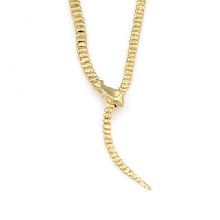 Tiffany & Co. Elsa Peretti 18K YG Snake Necklace