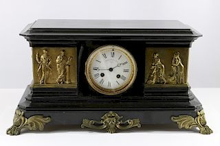 Shreve, Crump & Low Bronze Mantle Clock