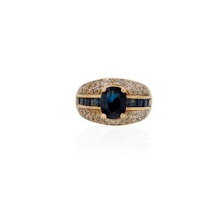 18k Sapphire DIamond Ring