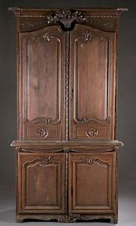French carved oak cabinet. Late 19th century.