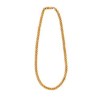 14k Yellow Gold Beaded Necklace 