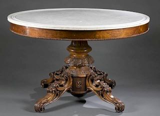 Victorian center table with marble top.