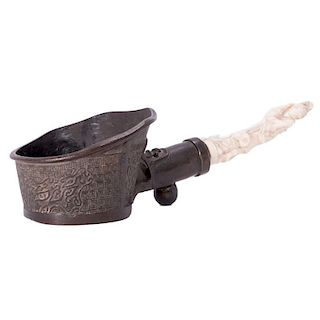 A 19th century Chinese bronze ladle.