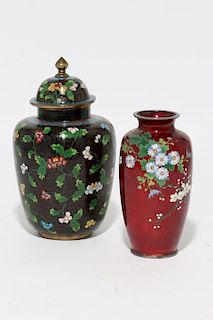 Two cloisonne vases.