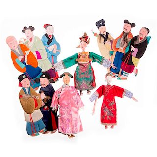 Set of eleven twentieth century Chinese dolls.