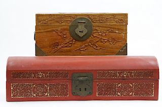 Two Chinese document boxes.