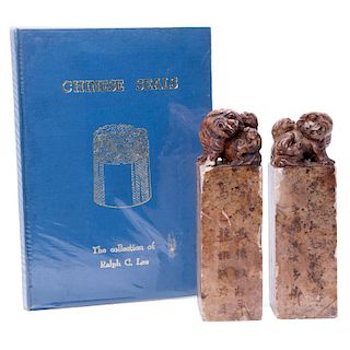 Two Chinese stone seals and seal book - Ralph C. Lee co