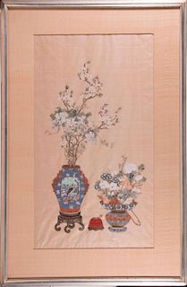 Two Chinese still life paintings.