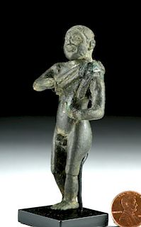 Miniature Archaic Greek Bronze Nude Male - Kouros