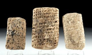 Lot of 3 Mesopotamian Clay Cuneiform Tablets