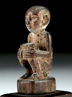Early 20th C. Miniature Ngaju Wooden Emaciated Figure