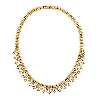 BELLE EPOQUE SEED PEARL & YELLOW GOLD NECKLACE