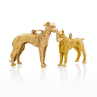 YELLOW GOLD BOXER OR WHIPPET CHARMS