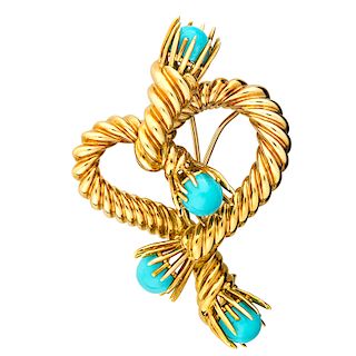 SCHLUMBERGER, TIFFANY & CO. TURQUOISE "HEART CLIP"