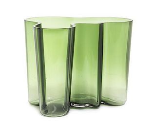 An Alvar Aalto Glass Savoy Vase, (Finnish, 1898-1976), Height 6 1/2 inches.