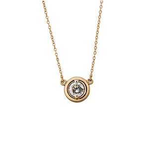 DIAMOND SOLITAIRE & YELLOW GOLD NECKLACE