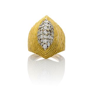 ARTISANAL DIAMOND & YELLOW GOLD RING