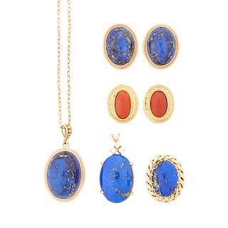 LAPIS OR CORAL YELLOW GOLD JEWELRY