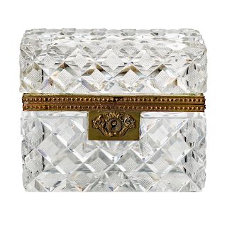 Baccarat gilt-bronze mounted cut-crystal box