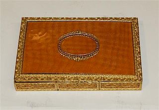 An Italian Gilt Metal and Guilloche Enamel Box, Width 5 1/2 inches.