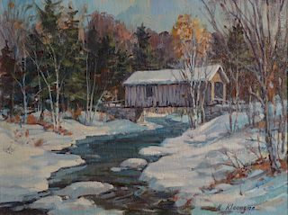 A HAROLD KLOONGIAN VERMONT OIL ON CANVAS 