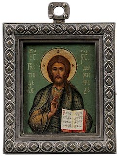 A FINE RUSSIAN ICON OF CHRIST, FABERG&#201;, C 1915