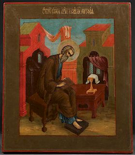 A RUSSIAN ICON OF THE APOSTLE MATTHEW, CIRCA 1900