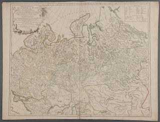 LARGE 18TH C MAP OF RUSSIA