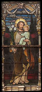 STAINED GLASS WINDOW OF ST. JOSEPH 1890