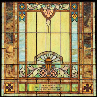 A LARGE AND COLORFUL STAINED GLASS WINOW C 1900