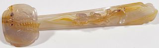 A CHINESE CARVED JADE RUYI SCEPTER