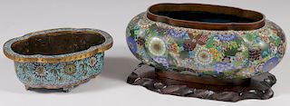 A PAIR OF CHINESE CLOISONN&#201; JARDINI&#200;RES