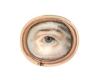 * A Georgian Rose Gold Lover's Eye Brooch, 2.25 dwts.