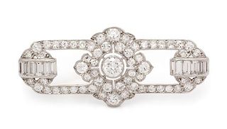 An Art Deco Platinum and Diamond Brooch, Tiffany & Co., 6.10 dwts.