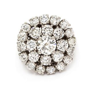 A Platinum and Diamond Cluster Ring, 11.75 dwts.