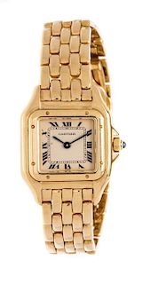 An 18 Karat Yellow Gold 'Panthere' Wristwatch, Cartier, 40.25 dwts.