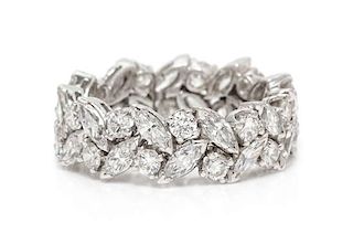 A Platinum and Diamond Eternity Band, 4.95 dwts.