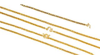 A High Karat Yellow Gold Fancy Link Demi-Parure, 106.20 dwts.