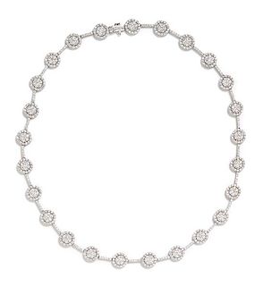 A 14 Karat White Gold and Diamond Necklace, 13.20 dwts.