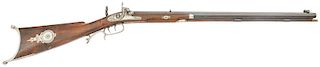 High Grade Percussion Halfstock Sporting Rifle by Nelson Lewis of Troy, New York
