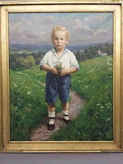Emil Rau, "Portrait of a Boy", o/c.