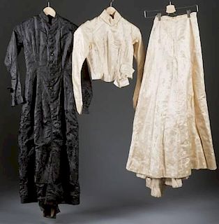 Tea gown / mourning dress & wedding dress, 19th c.