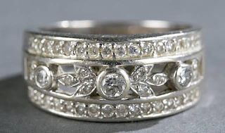 Large ladies diamond and 14kt white gold band.