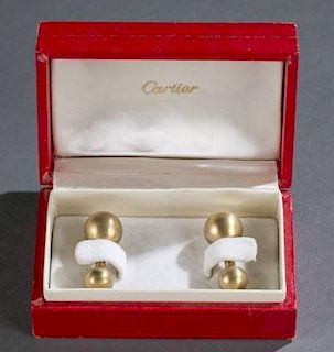 Cartier Mens 18kt gold ball cuff links