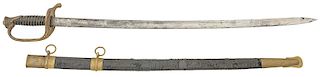 Unmarked U.S. Model 1850 Foot Officer's Sword Presented to Lt. Seth Swift Co. E 138th. N.Y. Vols.