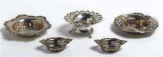 Three American Silver Small Bowls, Various Makers, Early 20th Century, Width of widest 6 inches.