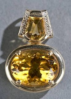 Citrine and diamond pendant.
