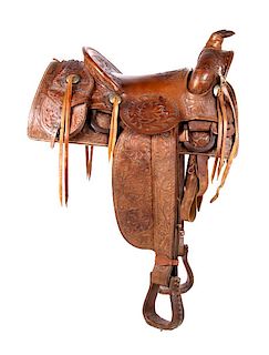 Charles P. Shipley Tooled Saddle 1890-1910's