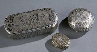Group of 3 French sterling boxes.